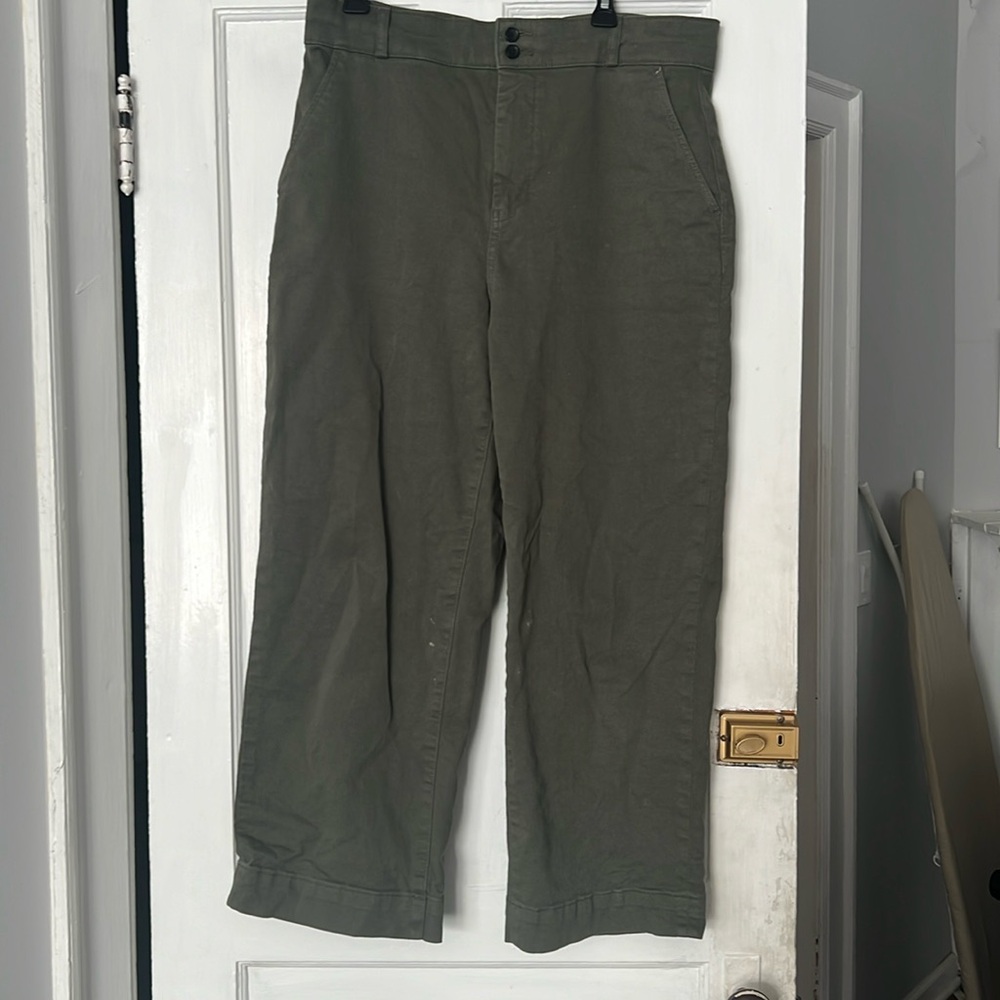 Everlane utility wide leg pant size 14 kalamata